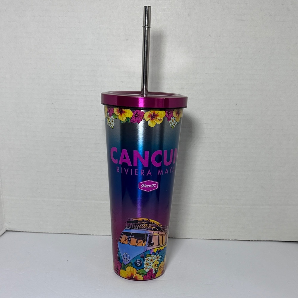 Vibrant Pink Drinkware CANCUN RIVERA MAYA